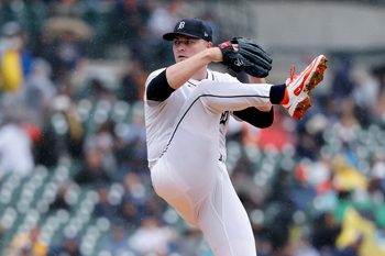 Jun 19, 2025; Detroit, Michigan, USA;  Detroit Tigers pitcher Tarik Skubal (29) pitches in the first inning against the Pittsburgh Pirates at Comerica Park. Mandatory Credit: Rick Osentoski-Imagn Images