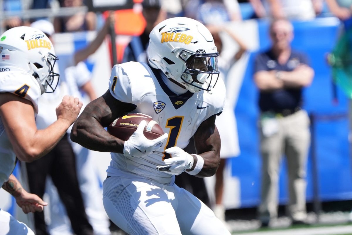 Toledo’s Chip Trayanum ran with the ball against Kentucky Saturday afternoon at Kroger Field.
August 30, 2025