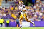Garrett Nussmeier 18, LSU Tigers take on the Louisiana Tech. Sept 6, 2025; Baton Rouge, Louisiana, USA; at Tiger Stadium.