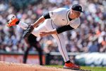 Detroit Tigers pitcher Tarik Skubal (29) throws against Cleveland Guardians during the first inning at Comerica Park in Detroit on Thursday, Sept. 18, 2025.