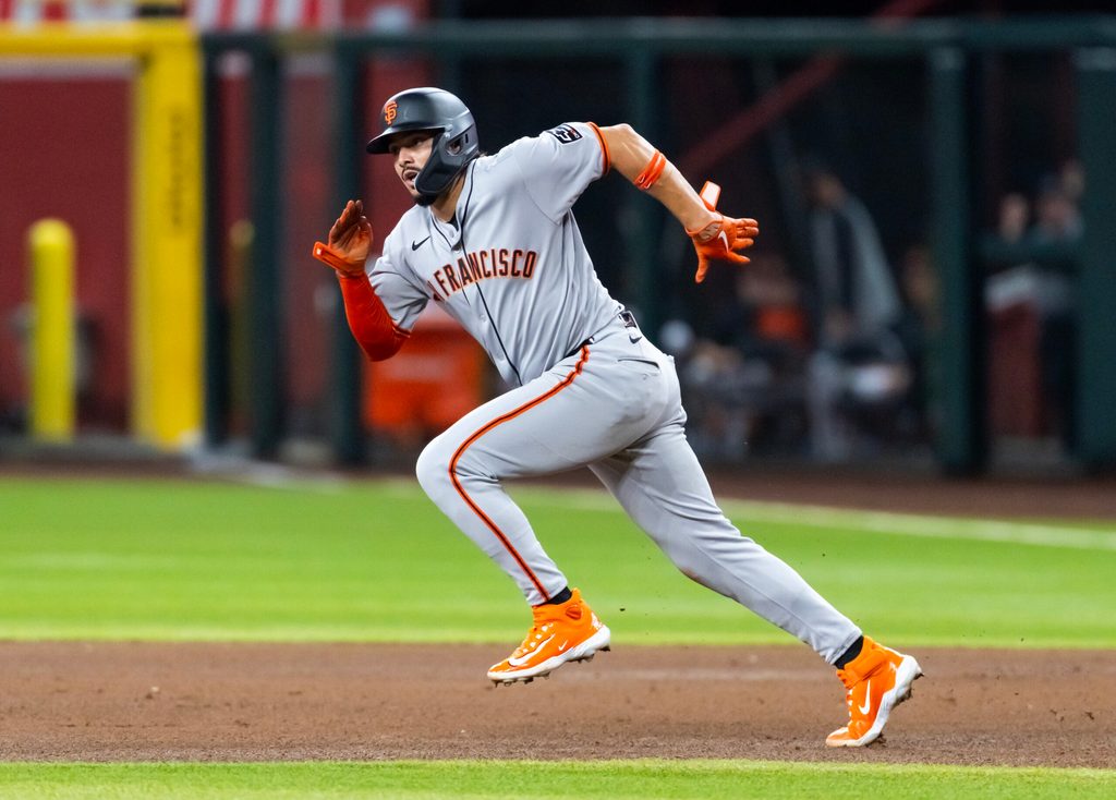 Sep 16, 2025; Phoenix, Arizona, USA; San Francisco Giants shortstop Willy Adames against the Arizona Diamondbacks at Chase Field. Mandatory Credit: Mark J. Rebilas-Imagn Images