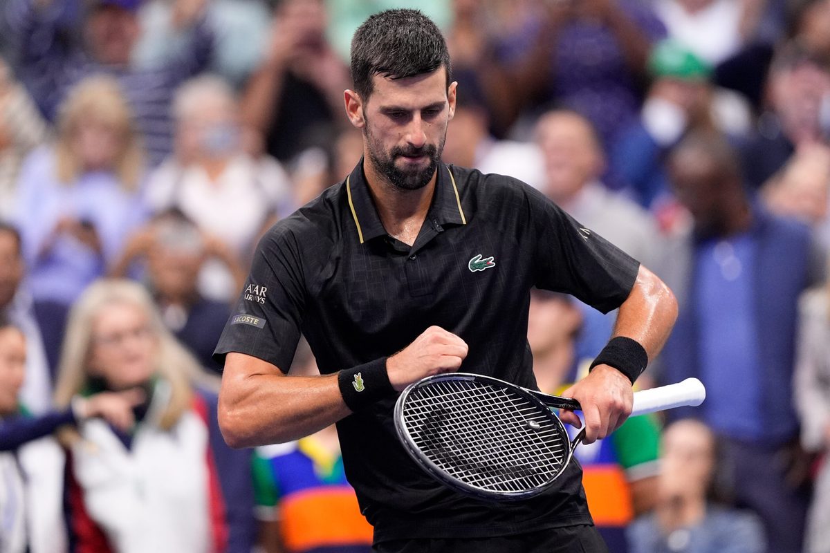 Sep 2, 2025; Flushing, NY, USA;
Novak Djokovic (SRB) after defeating Taylor Fritz (USA) (not pictured) on day ten of the 2025 U.S. Open tennis tournament at the USTA Billie Jean King National Tennis Center. Mandatory Credit: Robert Deutsch-Imagn Images