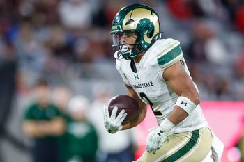 Oct 3, 2025; San Diego, California, USA; Colorado State Rams running back Jalen Dupree (2) runs the ball during the first half at Snapdragon Stadium. Mandatory Credit: David Frerker-Imagn Images