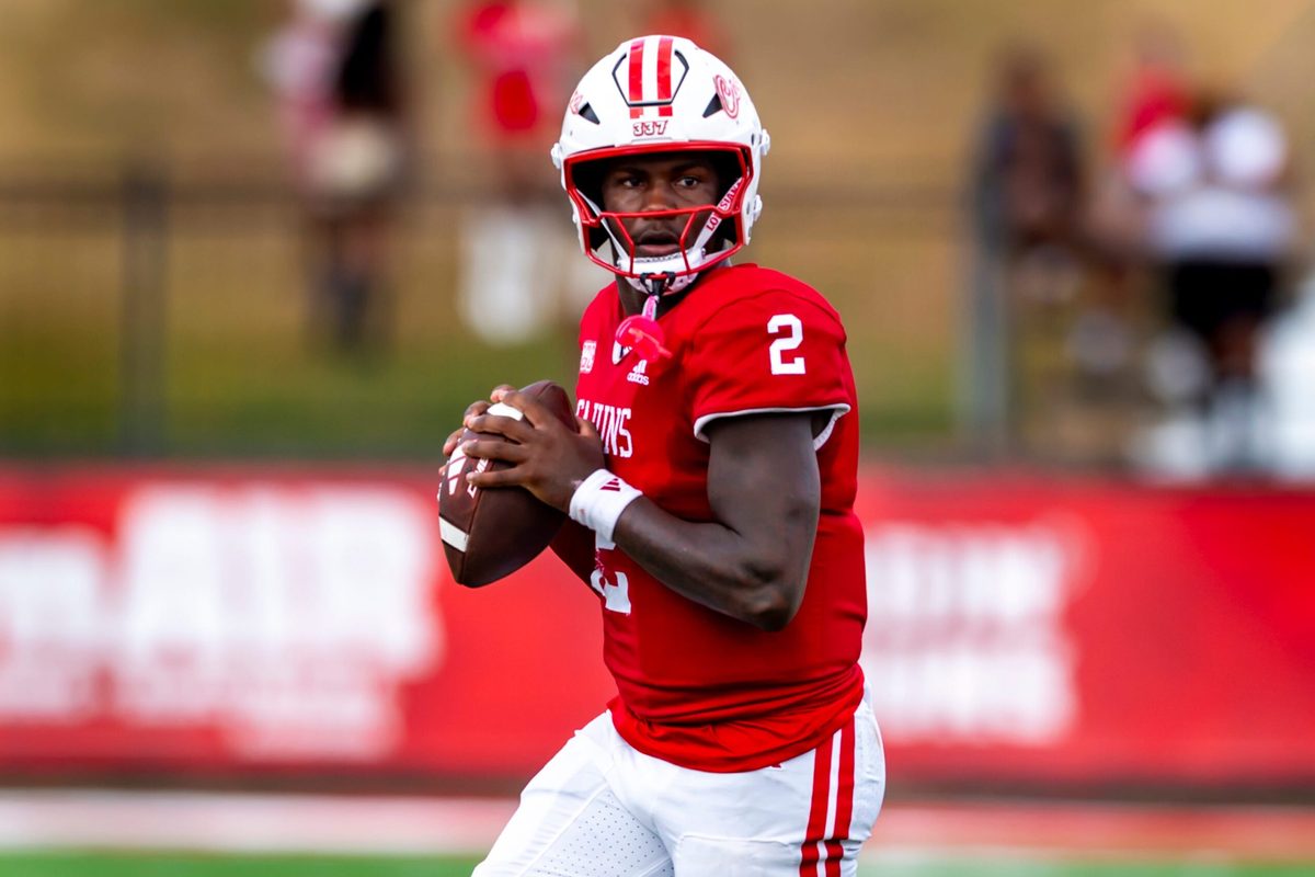 Cajuns quarterback Lunch Winfield 2, Louisianas Ragin Cajuns take on Southern Miss at Our Lady of Lourdes Stadium in Lafayette, LA. Saturday, Oct. 18, 2025.