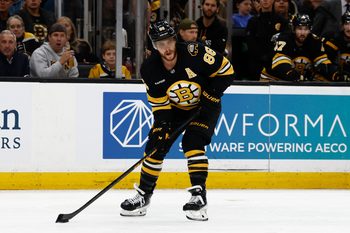 Oct 25, 2025; Boston, Massachusetts, USA; Boston Bruins right wing David Pastrnak (88) during the game against the Colorado Avalanche at TD Garden. Mandatory Credit: Winslow Townson-Imagn Images