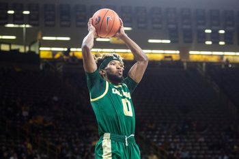 Cal Poly's Keith Smith (0) grabs a rebound during a NCAA non-conference men's basketball game, Sunday, Nov. 24, 2019, at Carver-Hawkeye Arena in Iowa City, Iowa.

191123 Cal Poly Iowa Mbb 031 Jpg