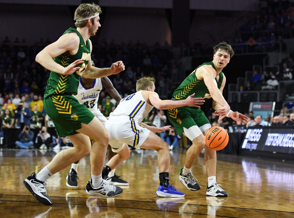 South Dakota State plays North Dakota State in the Summit League men s semifinals on Monday, March 6, 2023, at the Denny Sanford Premier Center in Sioux Falls.
Summit Men Semis 009