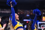 Mar 22, 2025; Providence, RI, USA; McNeese State Cowboys cheerleaders performs during a second round men’s NCAA Tournament game against the Purdue Boilermakers at Amica Mutual Pavilion. Mandatory Credit: Brian Fluharty-Imagn Images
