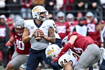 Oct 25, 2025; Pullman, Washington, USA; Toledo Rockets quarterback Tucker Gleason (4) throws a pass against the Washington State Cougars in the first half at Gesa Field at Martin Stadium. Mandatory Credit: James Snook-Imagn Images