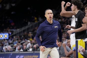 Marquette head coach Shaka Smart is shown during the second half of their game Wednesday, November 5, 2025 at Fiserv Forum in Milwaukee, Wisconsin. Marquette beat Southern 100-82.