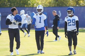 Indianapolis Colts cornerback Sauce Gardner runs through drills on Thursday, November 6, 2025.