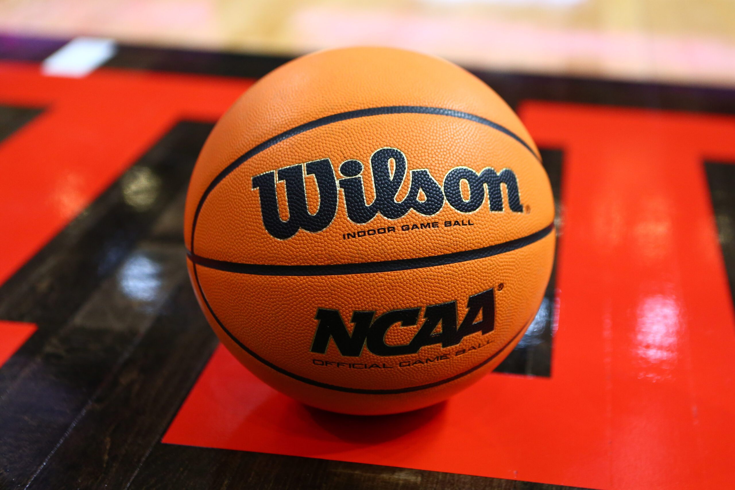 Nov 4, 2025; Lubbock, Texas, USA;  A general view of the game ball in the first half during the game between the Lindenwood Lions and the Texas Tech Red Raiders at United Supermarkets Arena. Mandatory Credit: Michael C. Johnson-Imagn Images