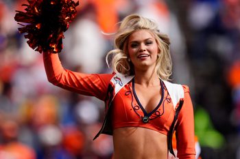 Oct 19, 2025; Denver, Colorado, USA; The Denver Broncos cheerleaders perform before the game against the New York Giants at Empower Field at Mile High. Mandatory Credit: Ron Chenoy-Imagn Images