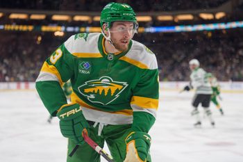 Dec 11, 2025; Saint Paul, Minnesota, USA; Minnesota Wild center Yakov Trenin (13) in action against the Dallas Stars in the third period at Grand Casino Arena. Mandatory Credit: Matt Blewett-Imagn Images