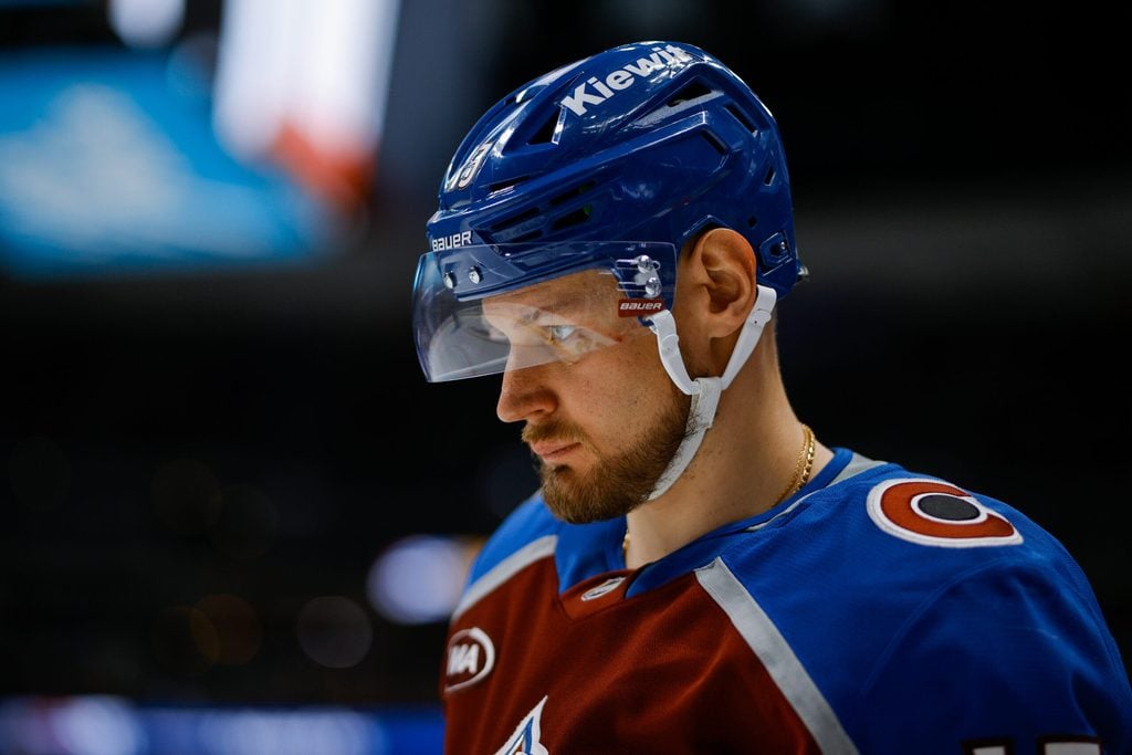 Dec 11, 2025; Denver, Colorado, USA; Colorado Avalanche right wing Valeri Nichushkin (13) in the third period against the Florida Panthers at Ball Arena. Mandatory Credit: Isaiah J. Downing-Imagn Images