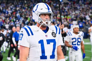 Dec 14, 2025; Seattle, Washington, USA; Indianapolis Colts quarterback Philip Rivers (17) walks to the locker room following a loss against the Seattle Seahawks Colts at Lumen Field. Mandatory Credit: Steven Bisig-Imagn Images