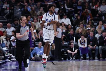 Dec 20, 2025; Salt Lake City, Utah, USA; Orlando Magic guard Jase Richardson (11) reacts after a shot against the Utah Jazz during the second half at Delta Center. Mandatory Credit: Rob Gray-Imagn Images