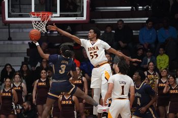 Iona defeats Mount St. Mary 81-51 in men's basketball at Iona University in New Rochelle on Friday, February 3, 2023.

Iona V Mt St Mary Mens Basketball