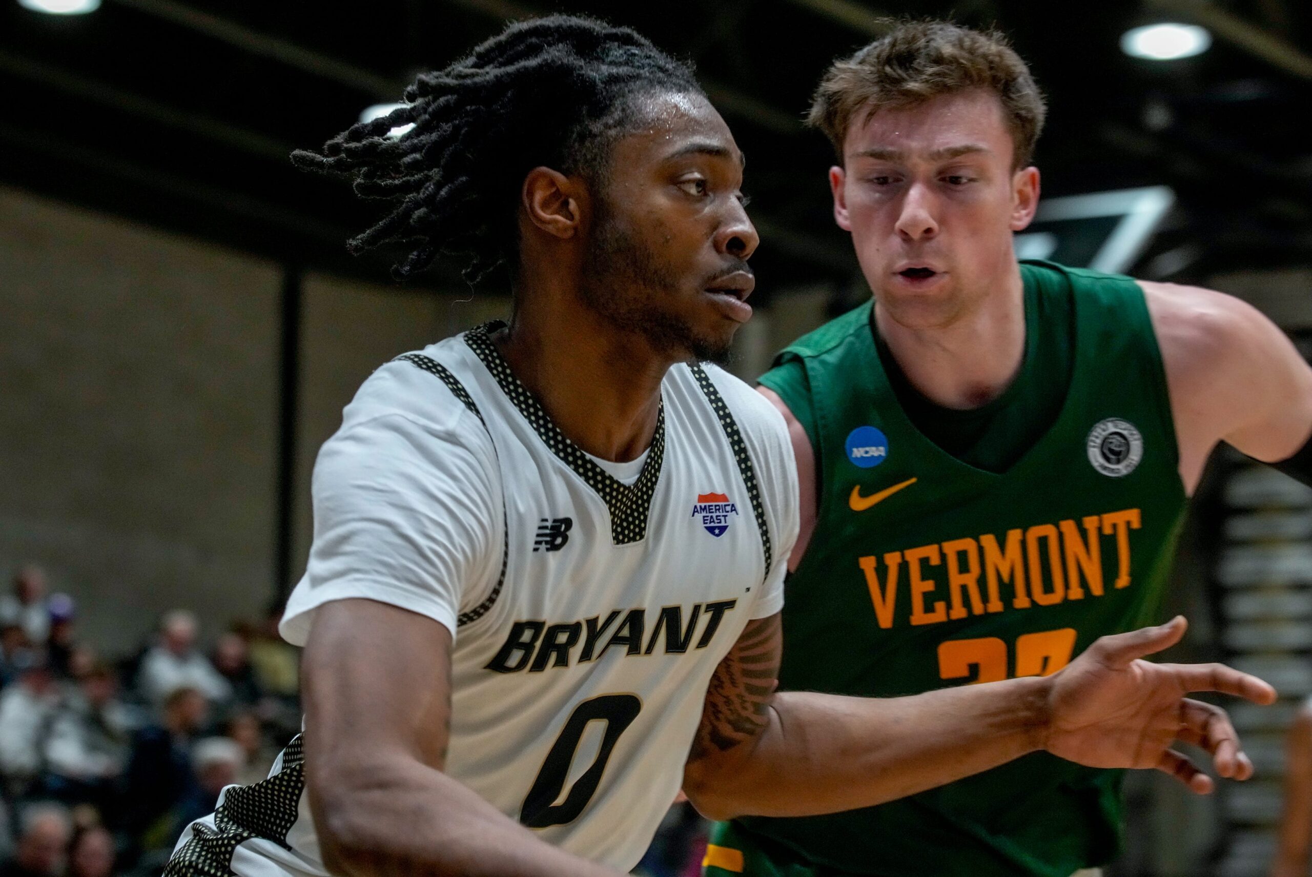 Earl Timberlake Bryant mens basketball. Bryant beats Vermont