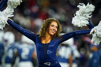 Nov 13, 2025; Foxborough, Massachusetts, USA; New England Patriots cheerleader during a break against the New York Jets in the fourth quarter at Gillette Stadium. Mandatory Credit: David Butler II-Imagn Images
