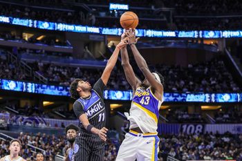 Jan 4, 2026; Orlando, Florida, USA; Indiana Pacers forward Pascal Siakam (43) shoots over Orlando Magic guard Jase Richardson (11) during the second half at Kia Center. Mandatory Credit: Mike Watters-Imagn Images
