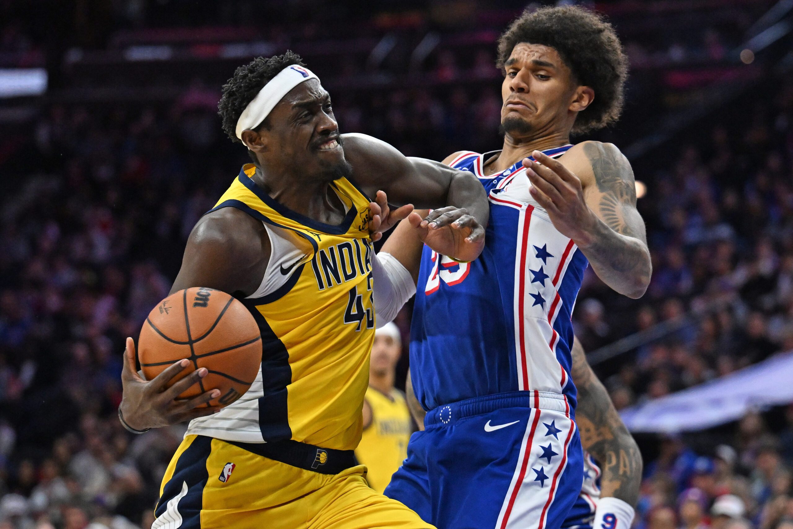 Jan 19, 2026; Philadelphia, Pennsylvania, USA; during the second quarter at Xfinity Mobile Arena. Mandatory Credit: Eric Hartline-Imagn Images