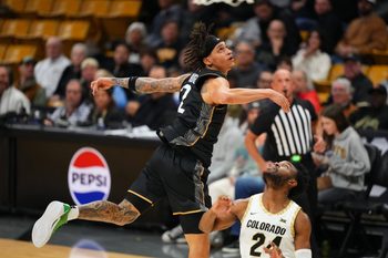 Jan 24, 2026; Boulder, Colorado, USA; UCF Knights guard Riley Kugel (2) during the second half against the Colorado Buffaloes at the CU Events Center. Mandatory Credit: Ron Chenoy-Imagn Images