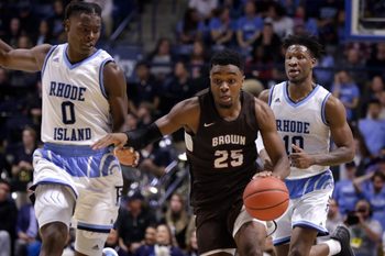 Published Caption:  Brown   s Tamenang Choh leads his team up court during last season   s game against URI. Choh averaged 12.5 points and 9.5 rebounds a game last year as he blossomed into a star for the Bears. [The Providence Journal, file / Kris Craig] Original Caption:  South Kingstown, RI,  Nov 28, 2018 - Bear guard Tamenang Choh sprints through URI defenders Jermaine Harris and Cyril Langevine on a fast break.   Brown University travels to URI to take on the Rams in mens basketball on Wednesday evening at the Ryan Center.   [The Providence Journal / Kris Craig]

Talent Experience Should Help Brown Contend Again