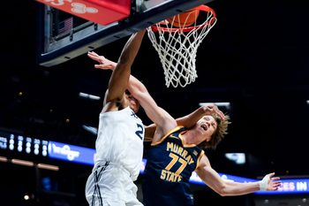 Xavier Musketeers forward Anthony Robinson (21) dunks the ball in the first half of a NCAA men’s basketball game between the Xavier Musketeers and Murray State Racers, Saturday, Oct. 18, 2025, at Cintas Center in Cincinnati.