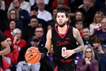 Jan 2, 2026; Spokane, Washington, USA; Seattle U Redhawks guard Brayden Maldonado (0) controls the ball against the Gonzaga Bulldogs in the second half at McCarthey Athletic Center. Mandatory Credit: James Snook-Imagn Images