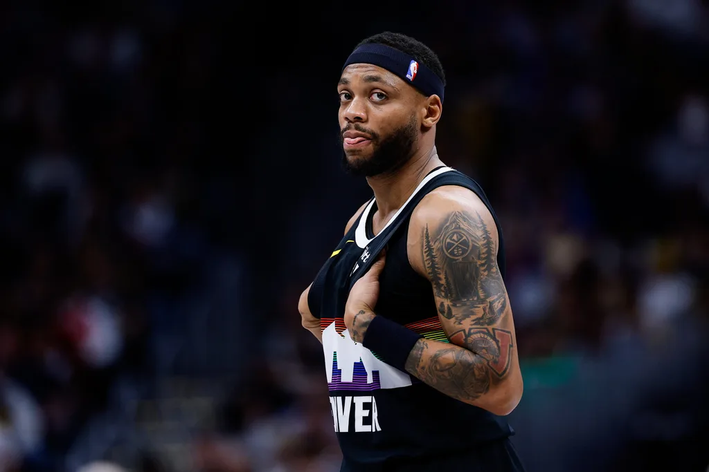 Jan 30, 2026; Denver, Colorado, USA; Denver Nuggets guard Bruce Brown (11) in the fourth quarter against the Los Angeles Clippers at Ball Arena. Mandatory Credit: Isaiah J. Downing-Imagn Images
