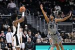 Feb 4, 2026; Providence, Rhode Island, USA; Providence Friars guard Jaylin Sellers (2) shoots for three points against Butler Bulldogs forward Yohan Traore (21) during the second half at Amica Mutual Pavilion. Mandatory Credit: Eric Canha-Imagn Images