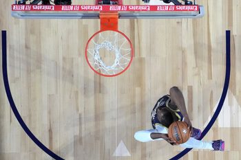 Feb 15, 2026; Inglewood, California, USA; Team USA Stripes forward Jaylen Brown (7) of the Boston Celtics dunks the ball against Team USA Stars during the 75th NBA All Star Game at Intuit Dome. Mandatory Credit: Kirby Lee-Imagn Images