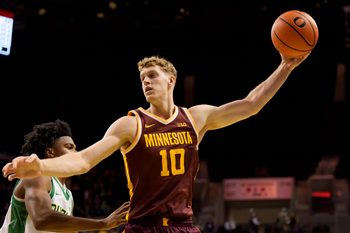 Minnesota forward Cade Tyson rebounds the ball as the Oregon Ducks host the Minnesota Golden Gophers on Feb. 17, 2026, at Matthew Knight Arena in Eugene, Oregon.