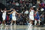 Feb 19, 2026; Inglewood, California, USA; LA Clippers forward Kawhi Leonard (2) reacts against the Denver Nuggets in the first half at Intuit Dome. Mandatory Credit: Kirby Lee-Imagn Images