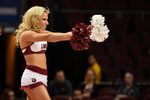 March 6, 2015; Las Vegas, NV, USA; Loyola Marymount Lions cheerleader performs against the Gonzaga Bulldogs during the first half in the quarterfinal round of the West Coast Conference tournament at Orleans Arena. Mandatory Credit: Kyle Terada-Imagn Images