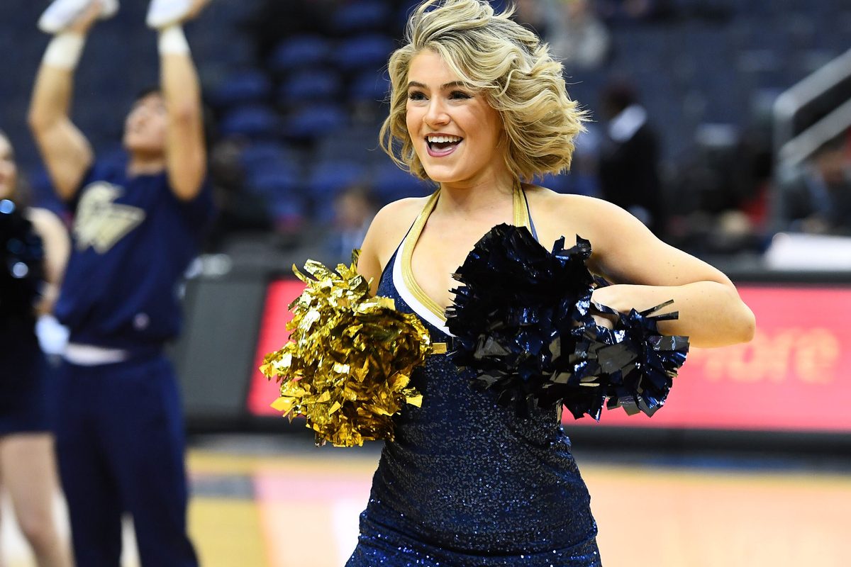 Dec 4, 2016; Washington, DC, USA; George Washington Colonials cheerleader performs against the Florida State Seminoles during the second half at Verizon Center. Mandatory Credit: Brad Mills-Imagn Images