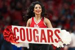 Feb 19, 2020; Houston, Texas, USA; Houston Cougars cheerleaders perform during the first half against the Tulsa Golden Hurricane at Fertitta Center. Mandatory Credit: Troy Taormina-Imagn Images