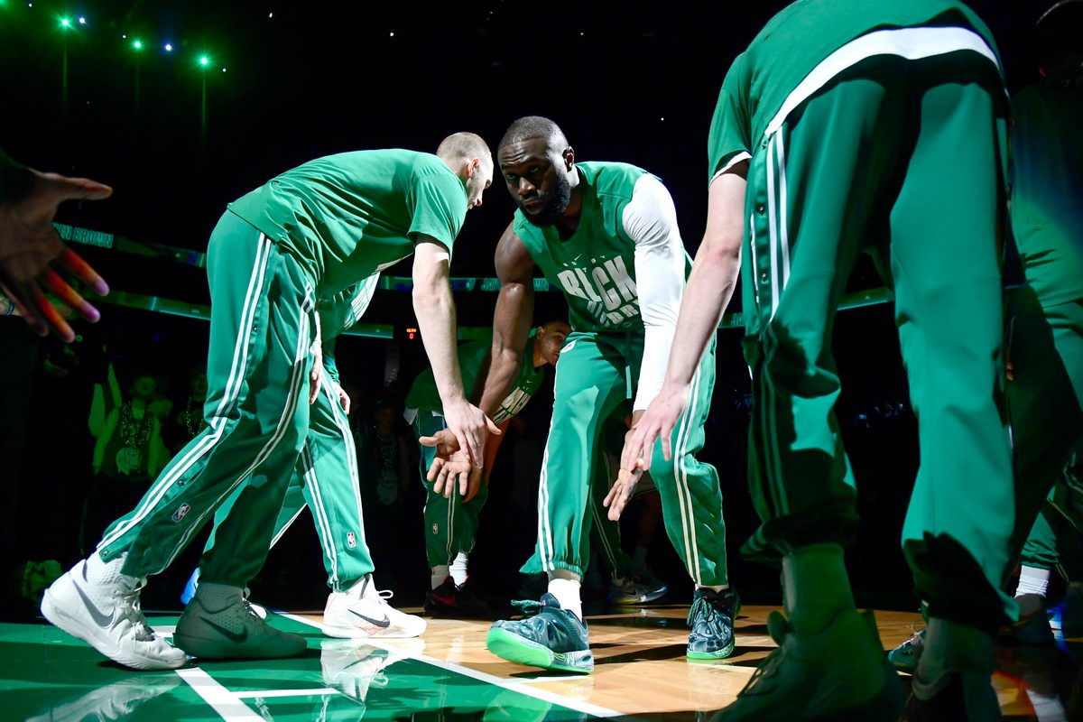 Feb 27, 2026; Boston, Massachusetts, USA; Boston Celtics guard Jaylen Brown (7) is introduced to the crowd prior to a game against the Brooklyn Nets at TD Garden. Mandatory Credit: Bob DeChiara-Imagn Images