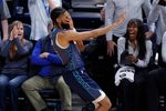 Feb 27, 2026; Oklahoma City, Oklahoma, USA; Oklahoma City Thunder guard Isaiah Joe (11) gestures after scoring against the Denver Nuggets during overtime at Paycom Center. Mandatory Credit: Alonzo Adams-Imagn Images