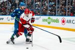 Mar 4, 2026; Vancouver, British Columbia, CAN; Vancouver Canucks forward Elias Pettersson (40) battles with Carolina Hurricanes forward Seth Jarvis (24) in the second at Rogers Arena. Mandatory Credit: Bob Frid-Imagn Images