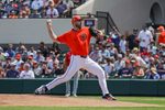 Mar 6, 2026; Lakeland, Florida, USA; Detroit Tigers pitcher Justin Verlander (35) throws during the first inning against the Boston Red Sox at Publix Field at Joker Marchant Stadium. Mandatory Credit: Mike Watters-Imagn Images