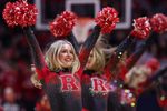 Mar 8, 2026; Piscataway, New Jersey, USA; The Scarlet Knight and the cheerleading and dance teams during the second half between the Rutgers Scarlet Knights and the Penn State Nittany Lions at Jersey Mike's Arena. Mandatory Credit: Vincent Carchietta-Imagn Images