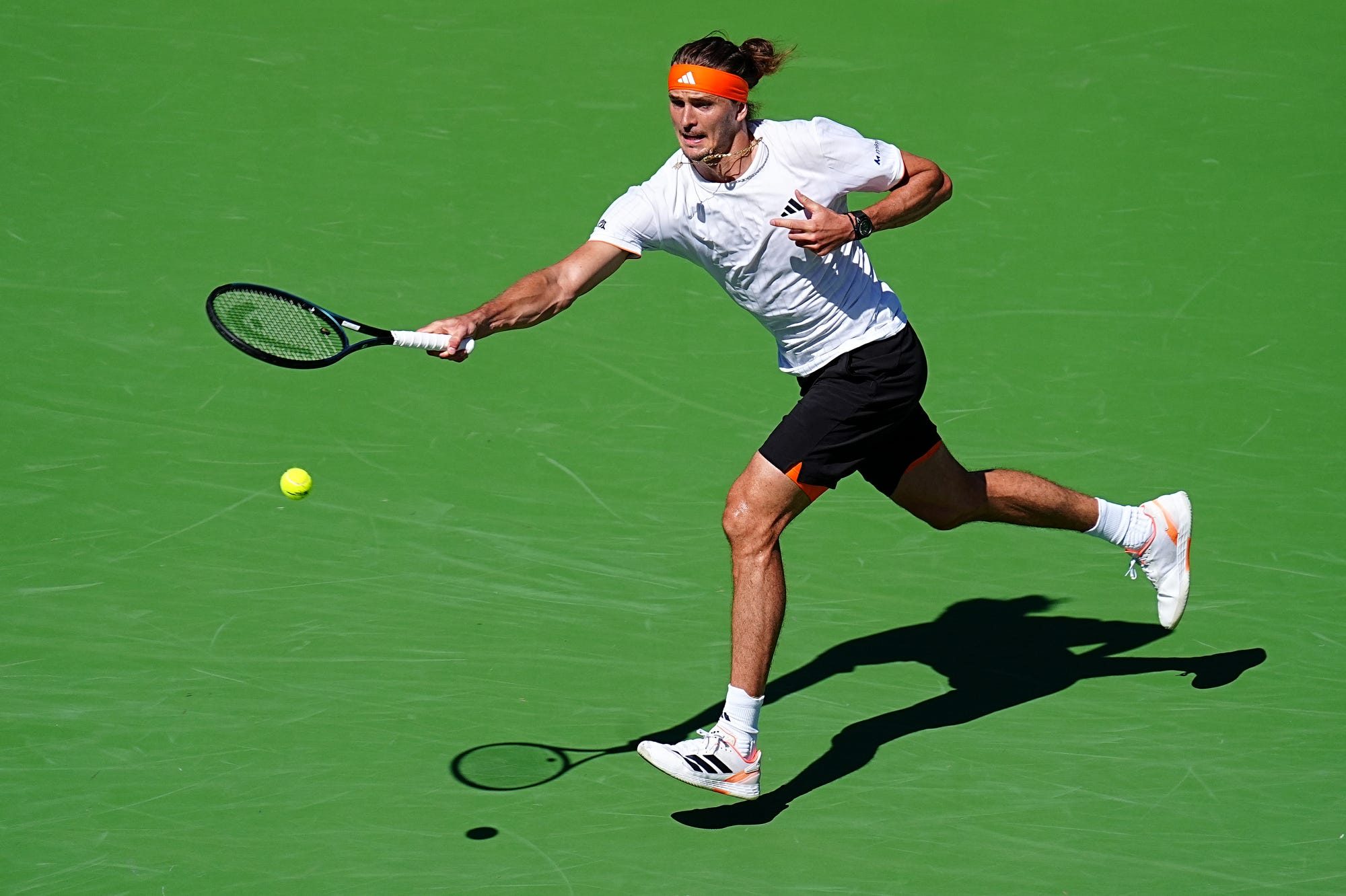 Alexander Zverev defeated Frances Tiafoe 6-3, 6-4 during their BNP Paribas Open fourth-round match in Indian Wells, Calif., on Tuesday, March 10, 2026.
