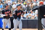 Mar 15, 2026; Tampa, Florida, USA;  Detroit Tigers first baseman Spencer Torkelson (20) is congratulated after he  hit a 3-run home run during the first inning against the New York Yankees at George M. Steinbrenner Field. Mandatory Credit: Kim Klement Neitzel-Imagn Images