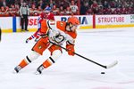 Mar 15, 2026; Montreal, Quebec, CAN; Anaheim Ducks left wing Cutter Gauthier (61) plays the puck against the Montreal Canadiens during the first period at Bell Centre. Mandatory Credit: David Kirouac-Imagn Images