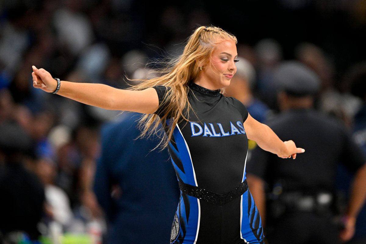 Mar 30, 2026; Dallas, Texas, USA; The Dallas Mavericks dancers perform during the second half of the game against the Minnesota Timberwolves at the American Airlines Center. Mandatory Credit: Jerome Miron-Imagn Images