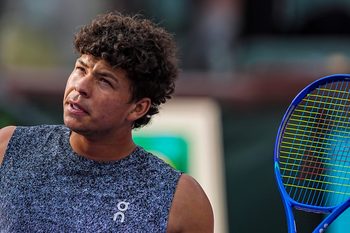 Ben Shelton looks up to the crowd after his win over Reilly Opelka during their second-round match at the BNP Paribas Open in Indian Wells, Calif., Friday, March 6, 2026.