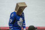 Apr 5, 2026; Ottawa, Ontario, CAN; A Toronto Maple Leafs fan attends the game between the Carolina Hurricanes and the  Ottawa Senators at the Canadian Tire Centre. Mandatory Credit: Marc DesRosiers-IMAGN Images