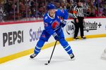 Apr 11, 2026; Denver, Colorado, USA; Colorado Avalanche center Nathan MacKinnon (29) controls the puck in the second period against the Vegas Golden Knights  at Ball Arena. Mandatory Credit: Ron Chenoy-Imagn Images